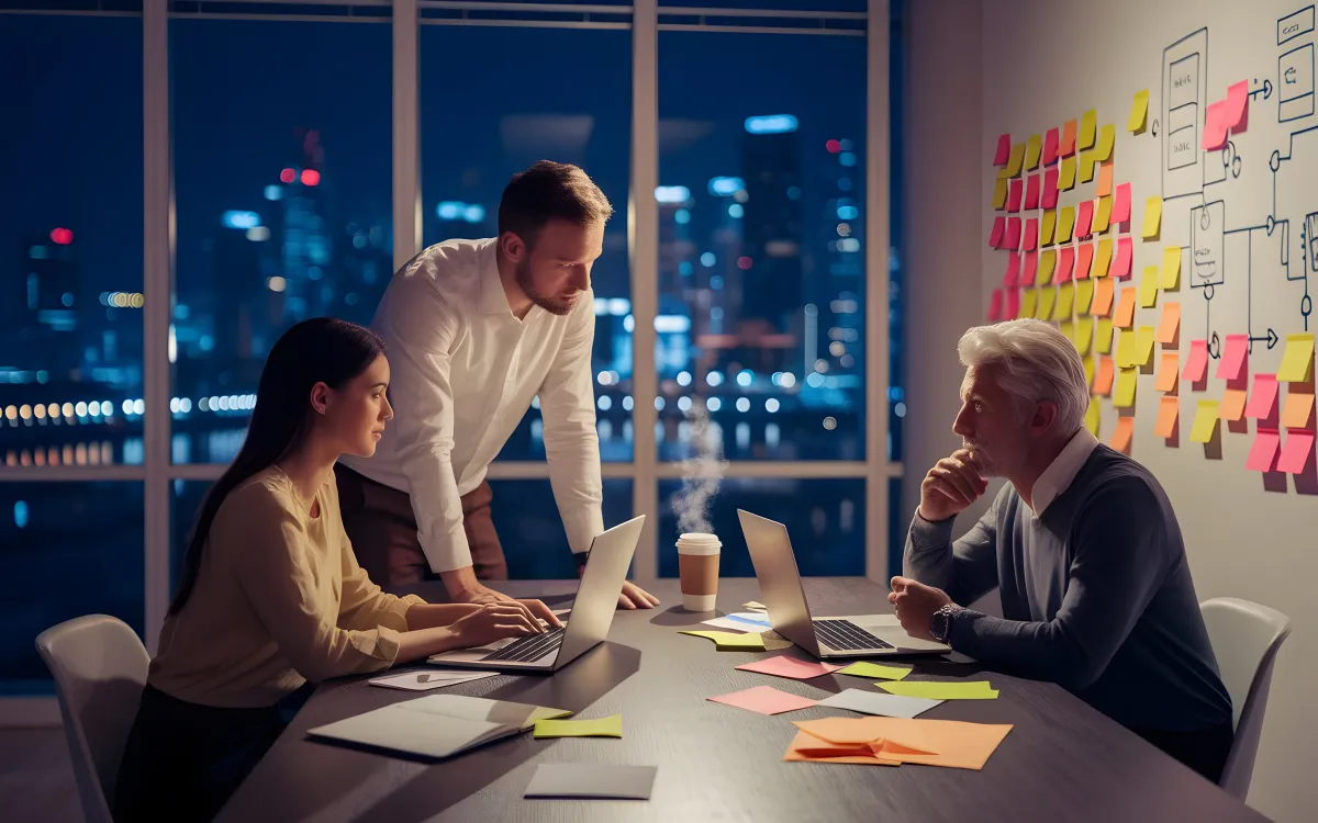 Team arbeitet zusammen